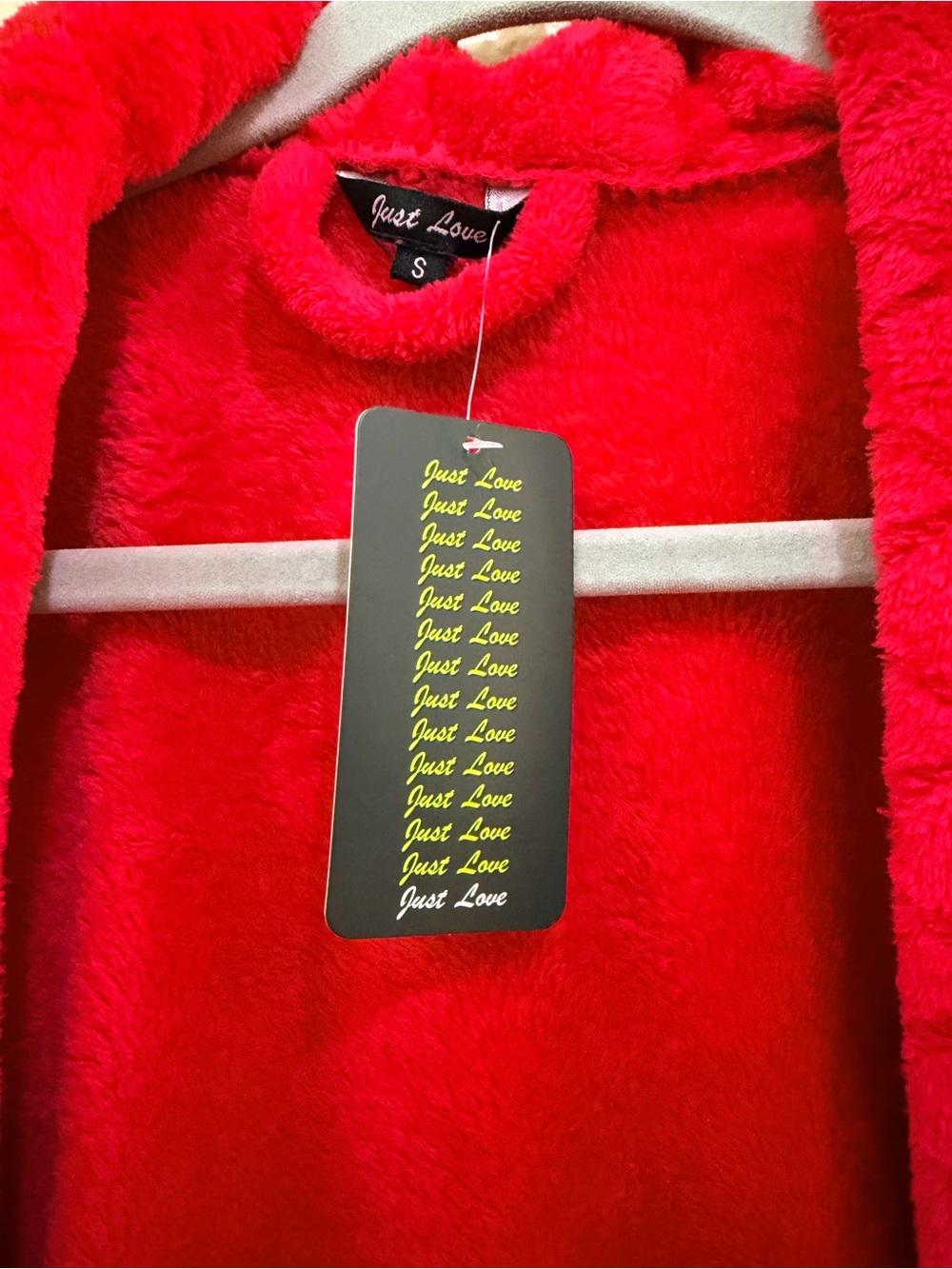 NWT Just Love Womens Plush Solid Robe | Ladies Bathrobe size s - Picture 4 of 5